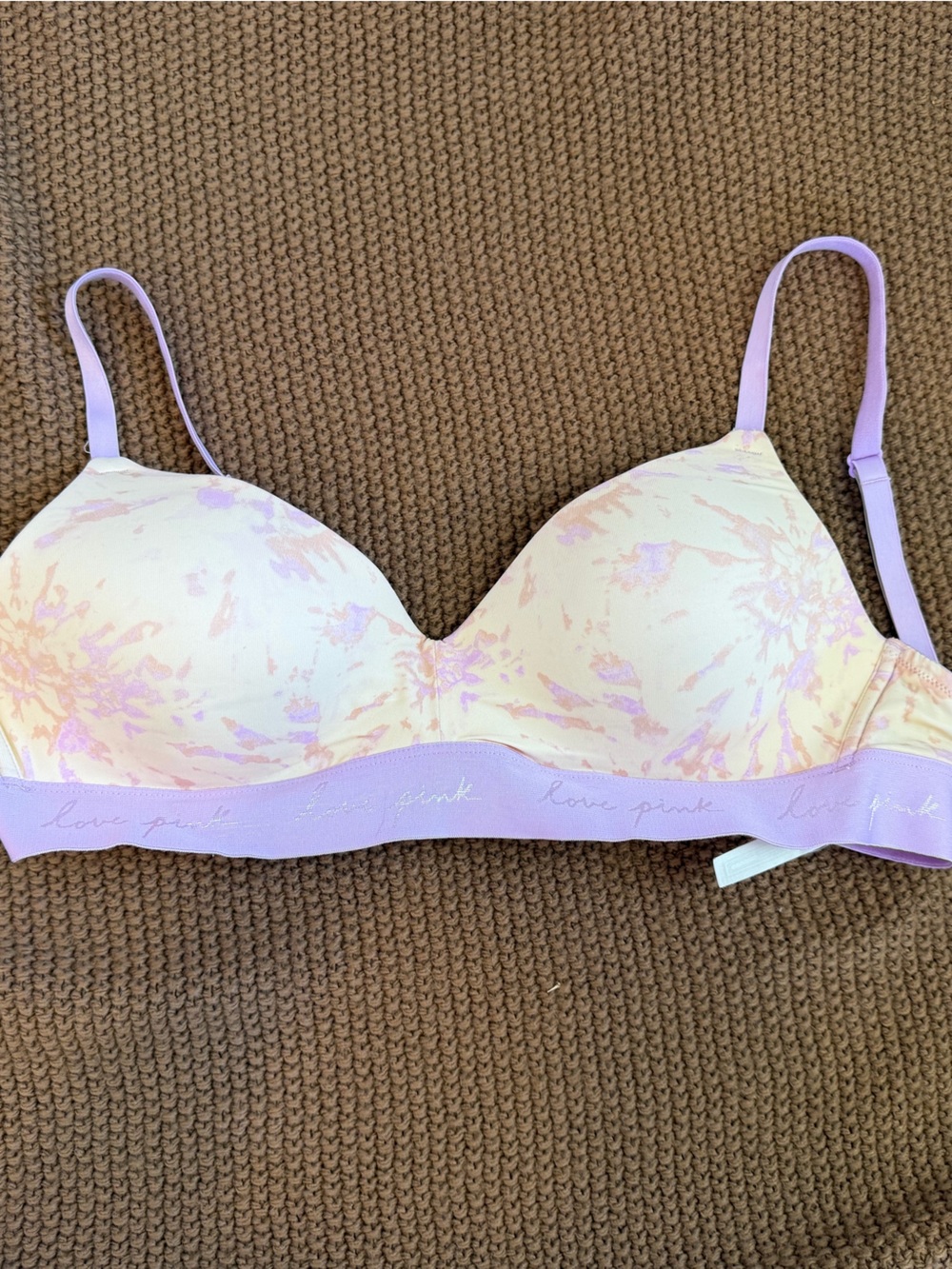 PINK Victoria's Secret Pastel Tie-Dye Lightly Lined Bra - Lavender & Cream